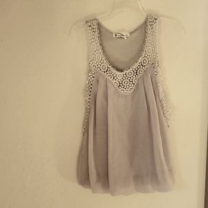 Gray embellished tank